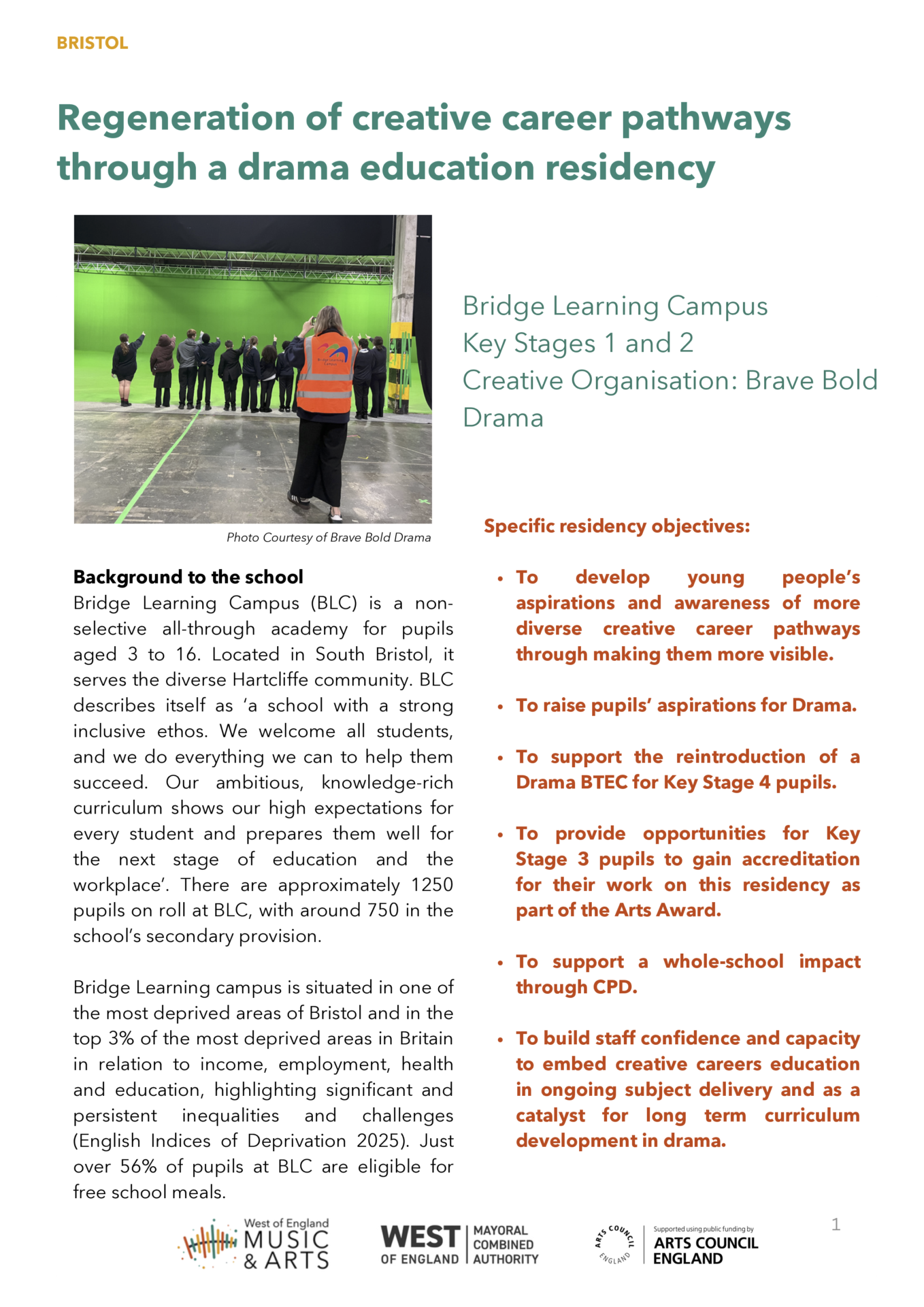 creative residency bridge learning& brave bold drama 1