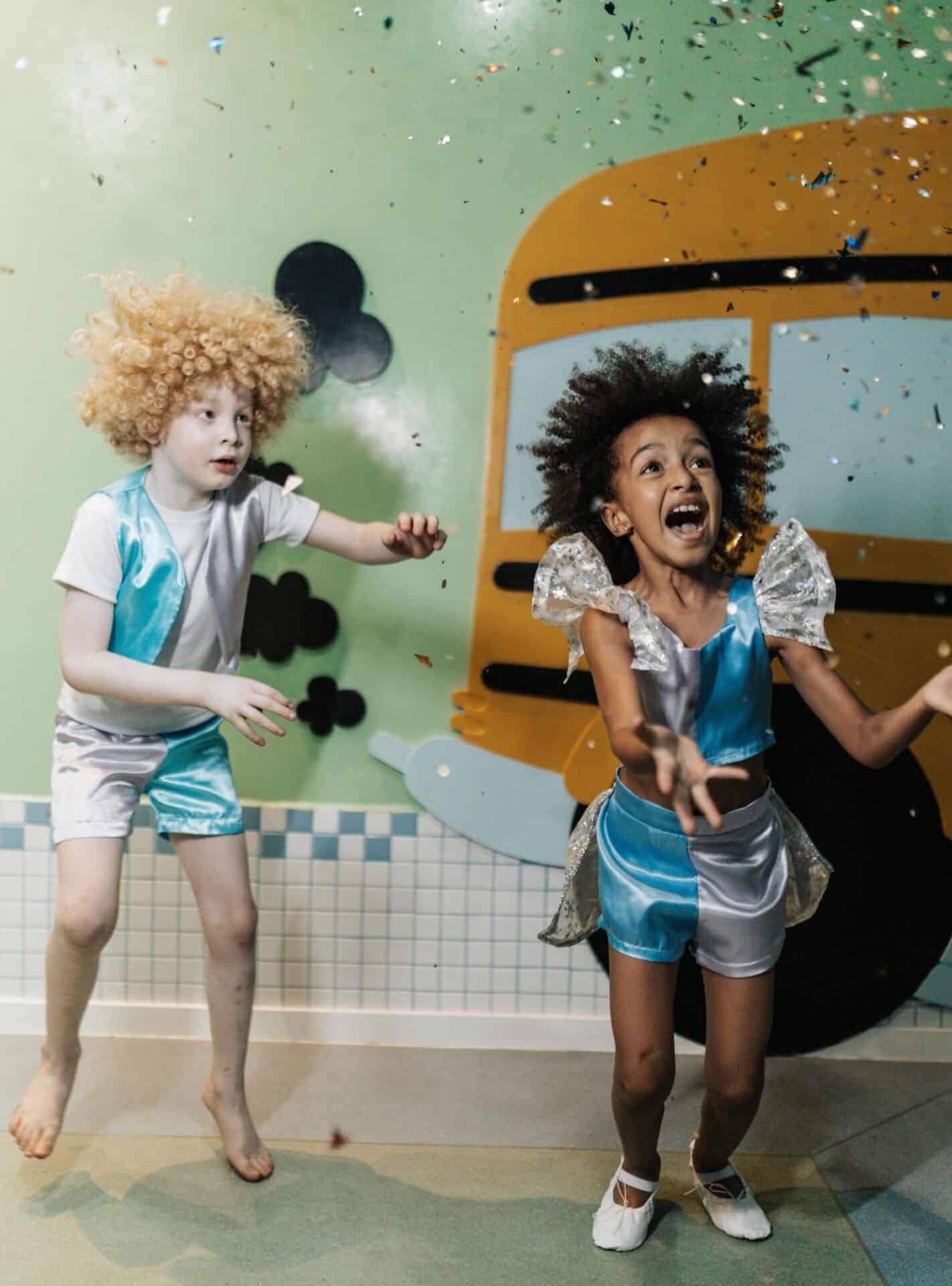 Two children playing as part of cultural education workshop