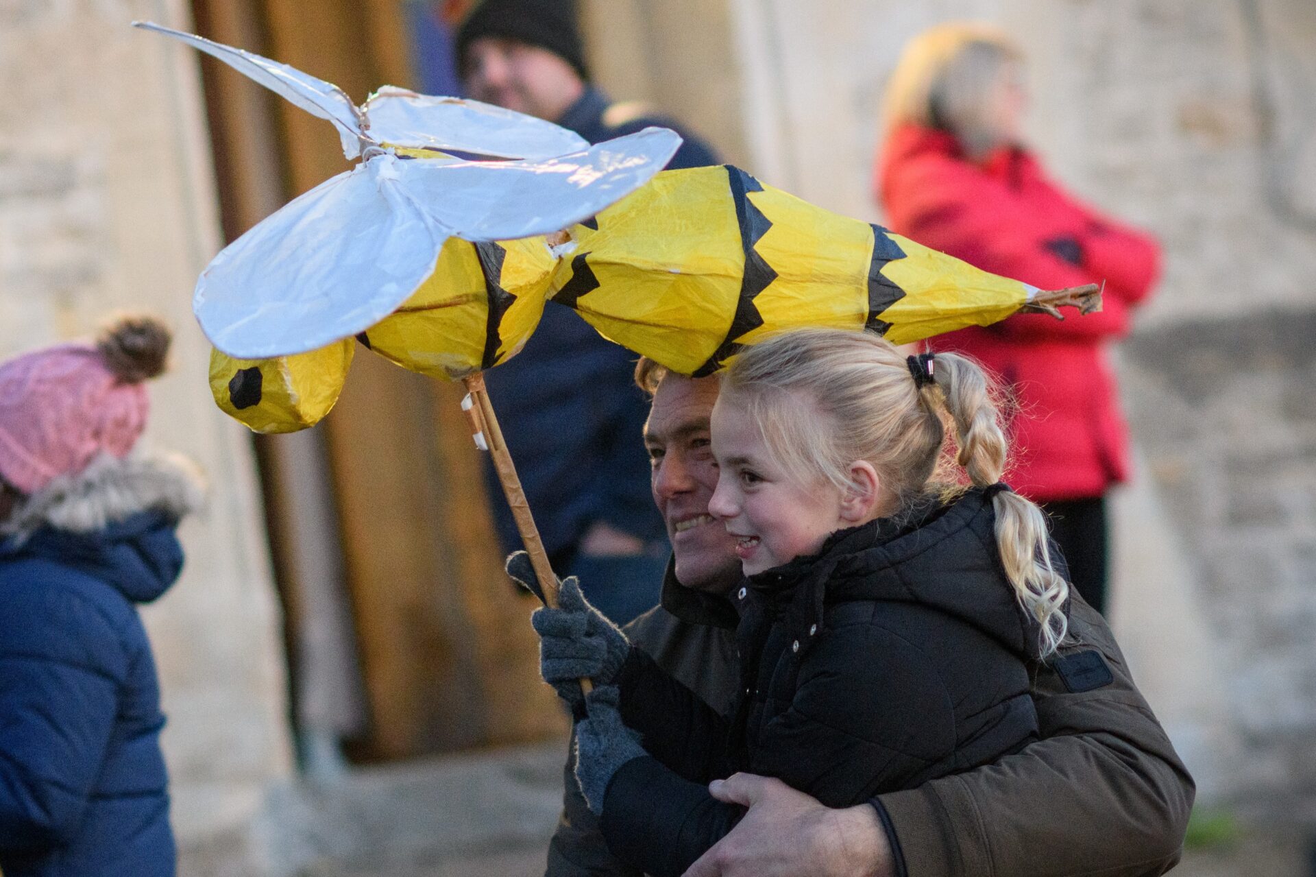 Horton Lantern Parade - wasp lantern held by child