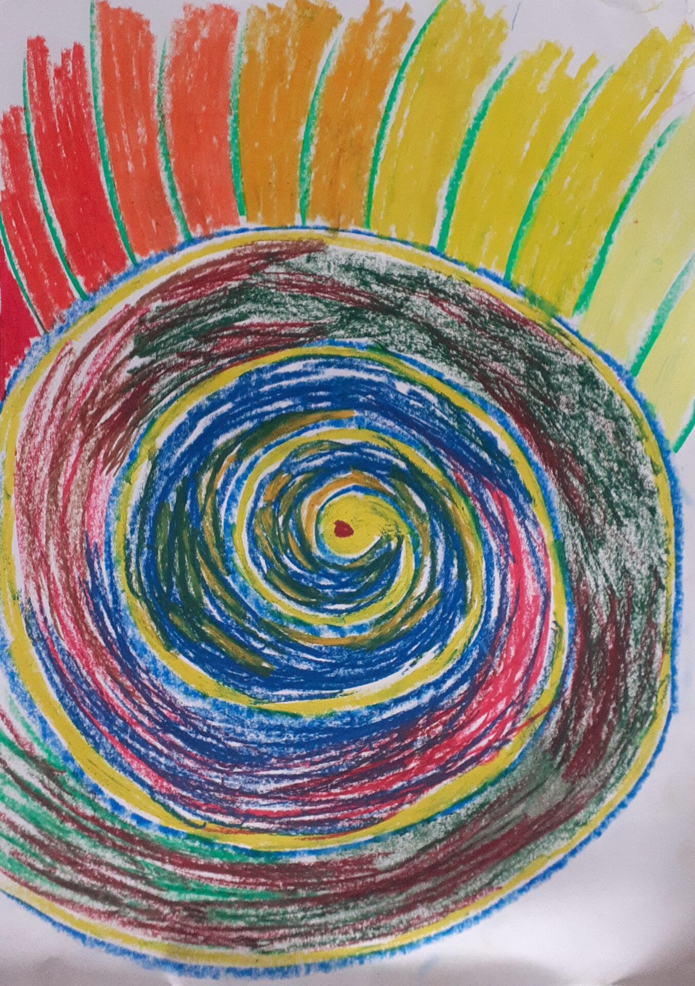 Spiral artwork by client made during Music and Imagery Therapy